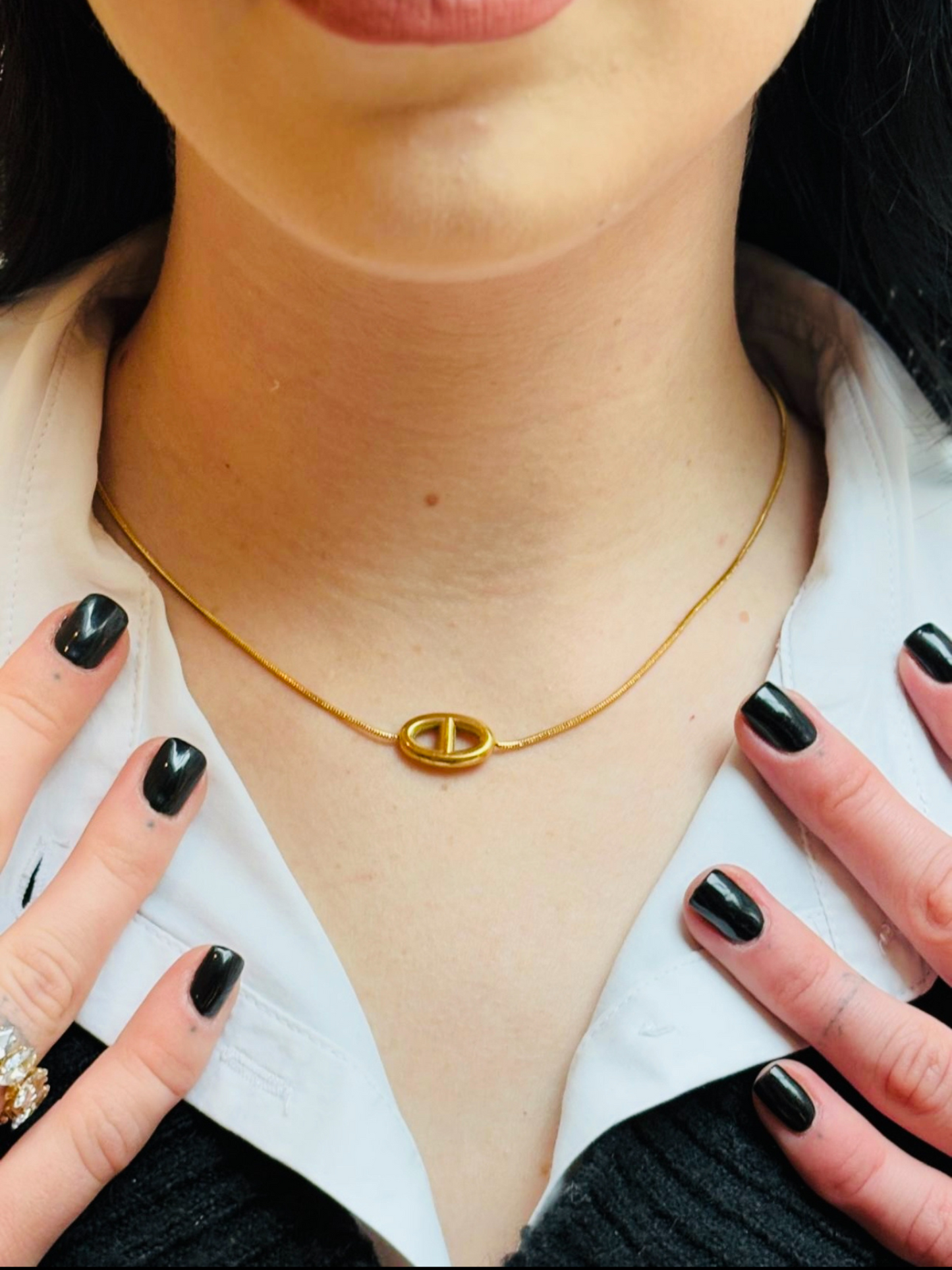 Collier maille marine en acier inoxydable – finition or ou argent