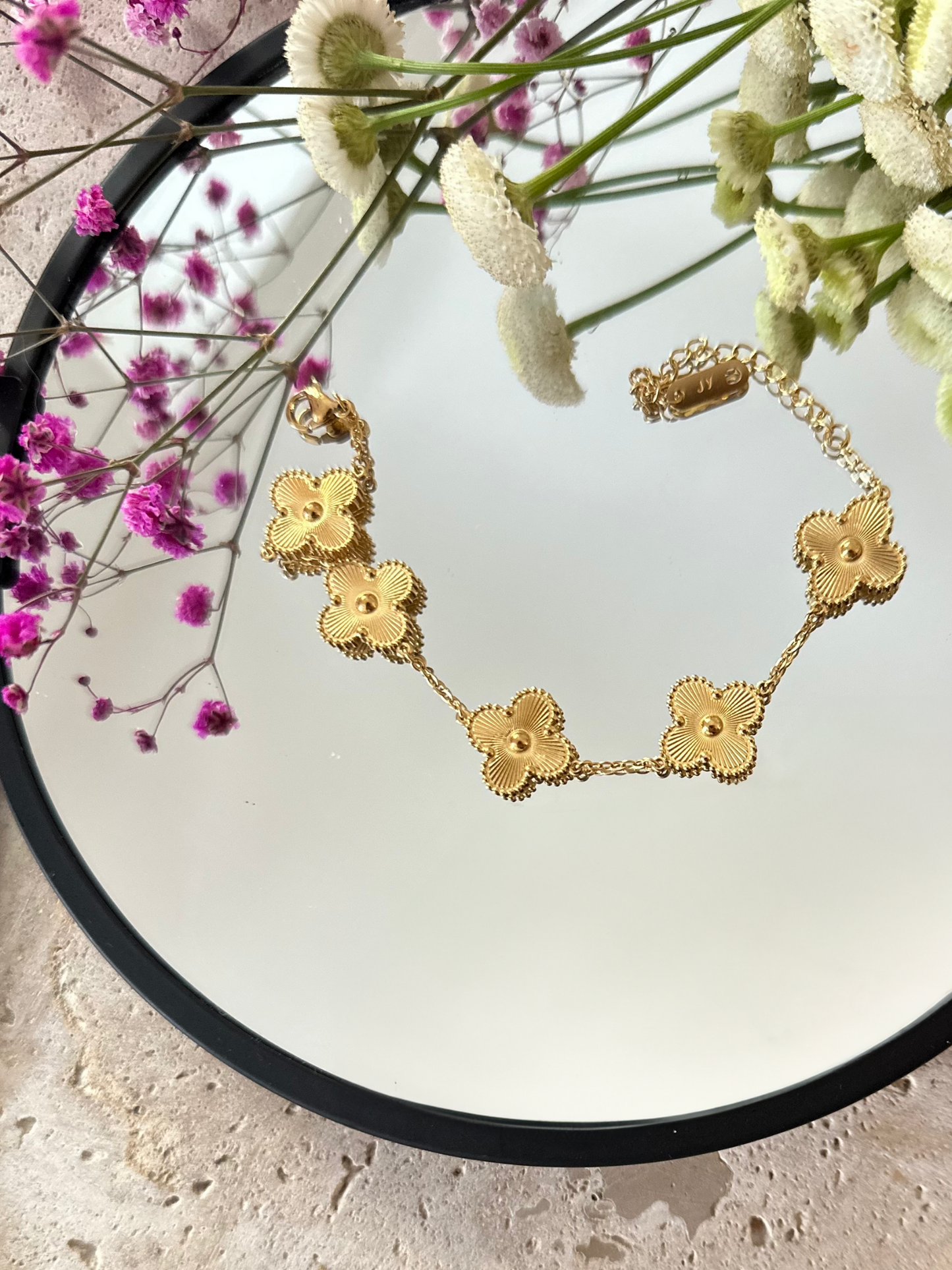 Bracelet trèfle en plaqué Argent ou Or – porte-bonheur raffiné