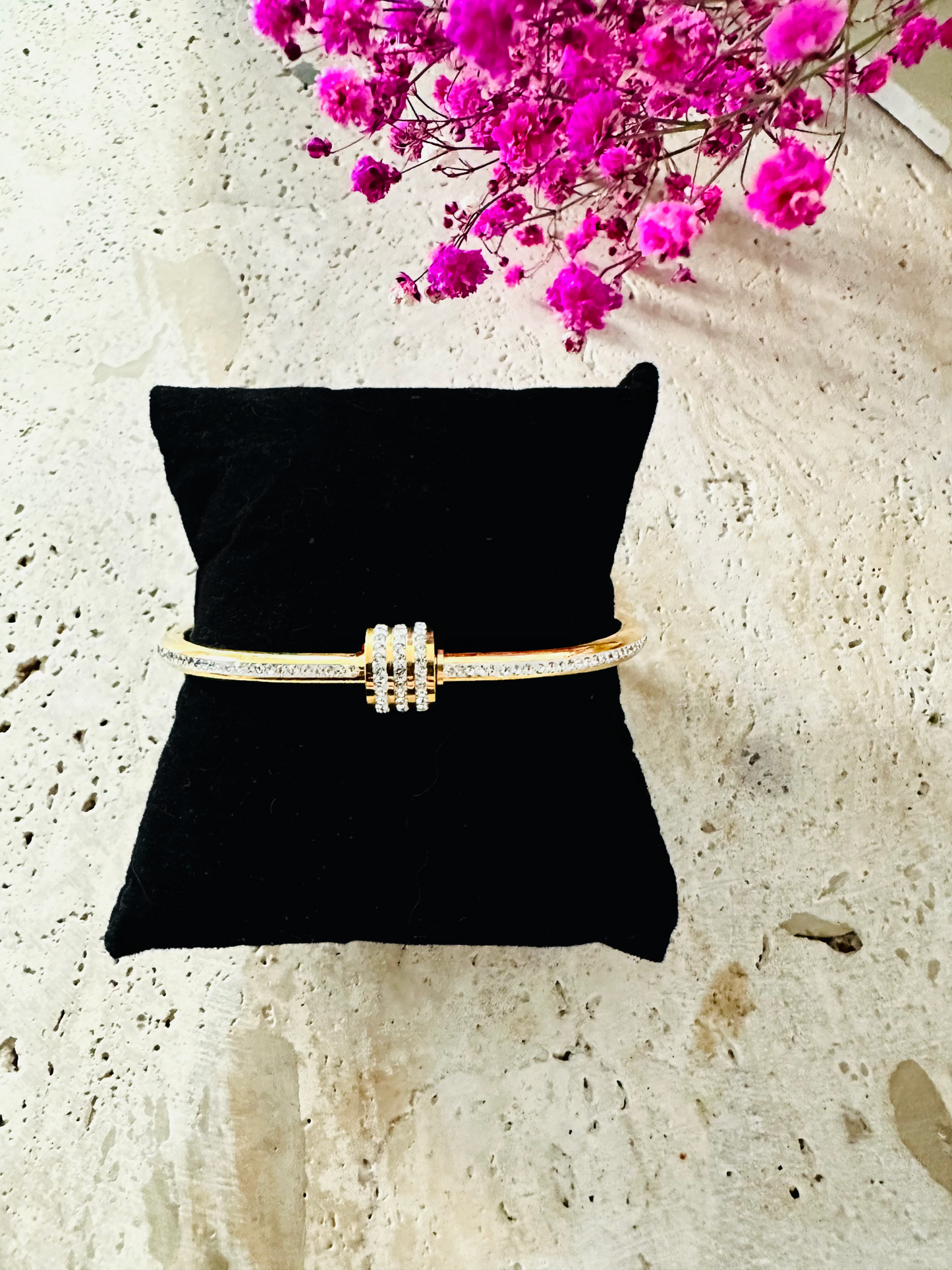 Bracelet Jonc Élégance Zircon - Finition Or ou Argent