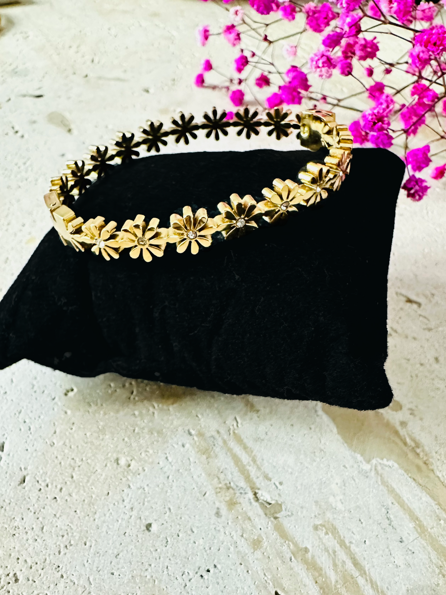 Bracelet Daisy – Acier inoxydable doré 18k