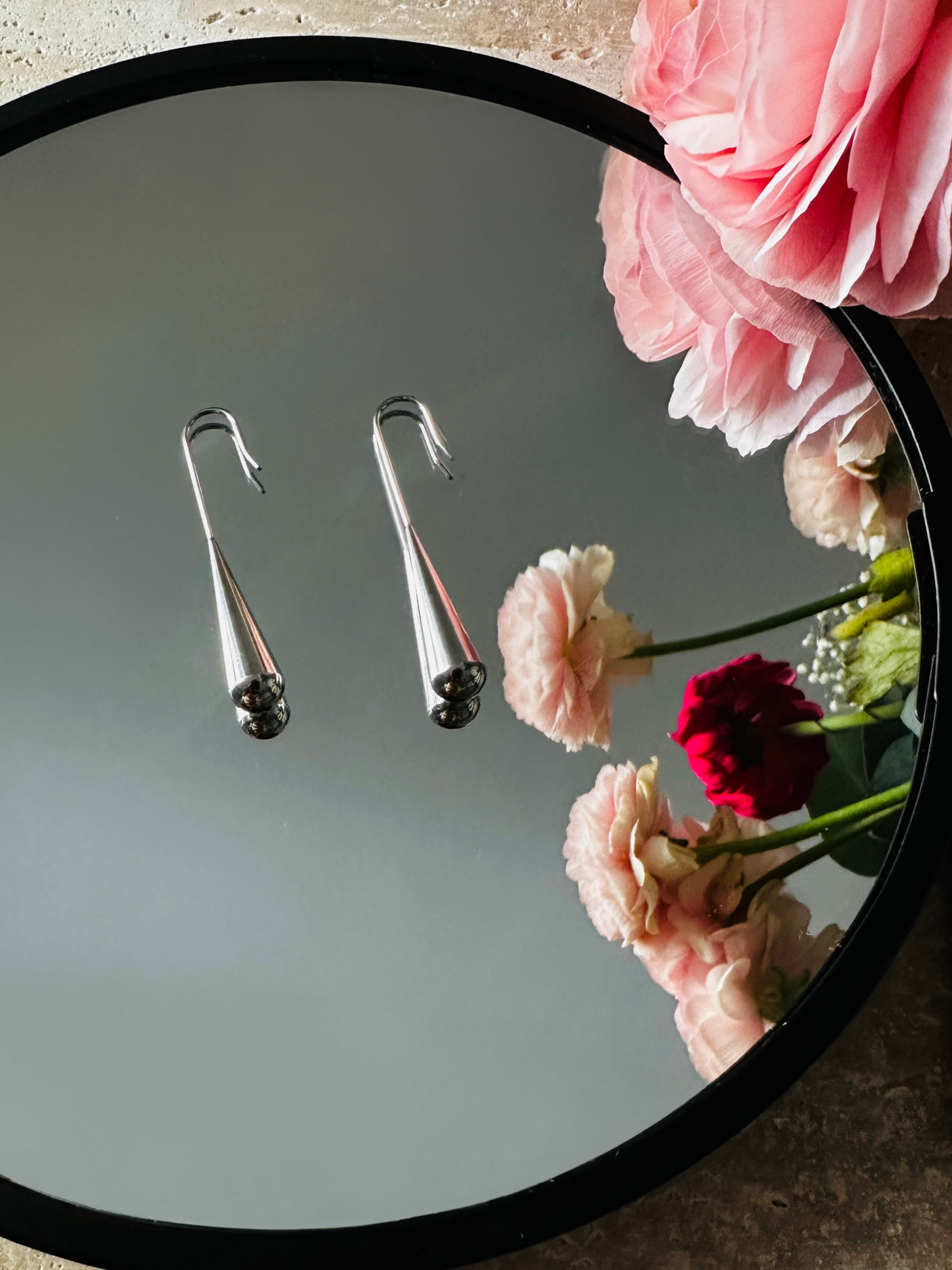 Boucles d'Oreilles Goutte d'Eau - Couleur Argent & Or