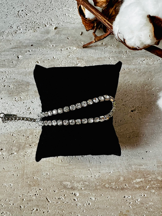 Bracelet Chaîne Tennis en Acier Inoxydable avec Zircon - Finition Or ou Argent