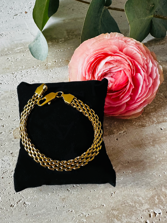 Bracelet Chaîne Classique en Plaqué Or 18K