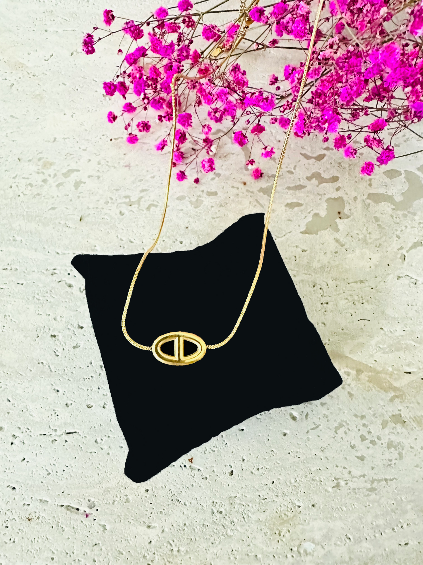 Collier maille marine en acier inoxydable – finition or ou argent