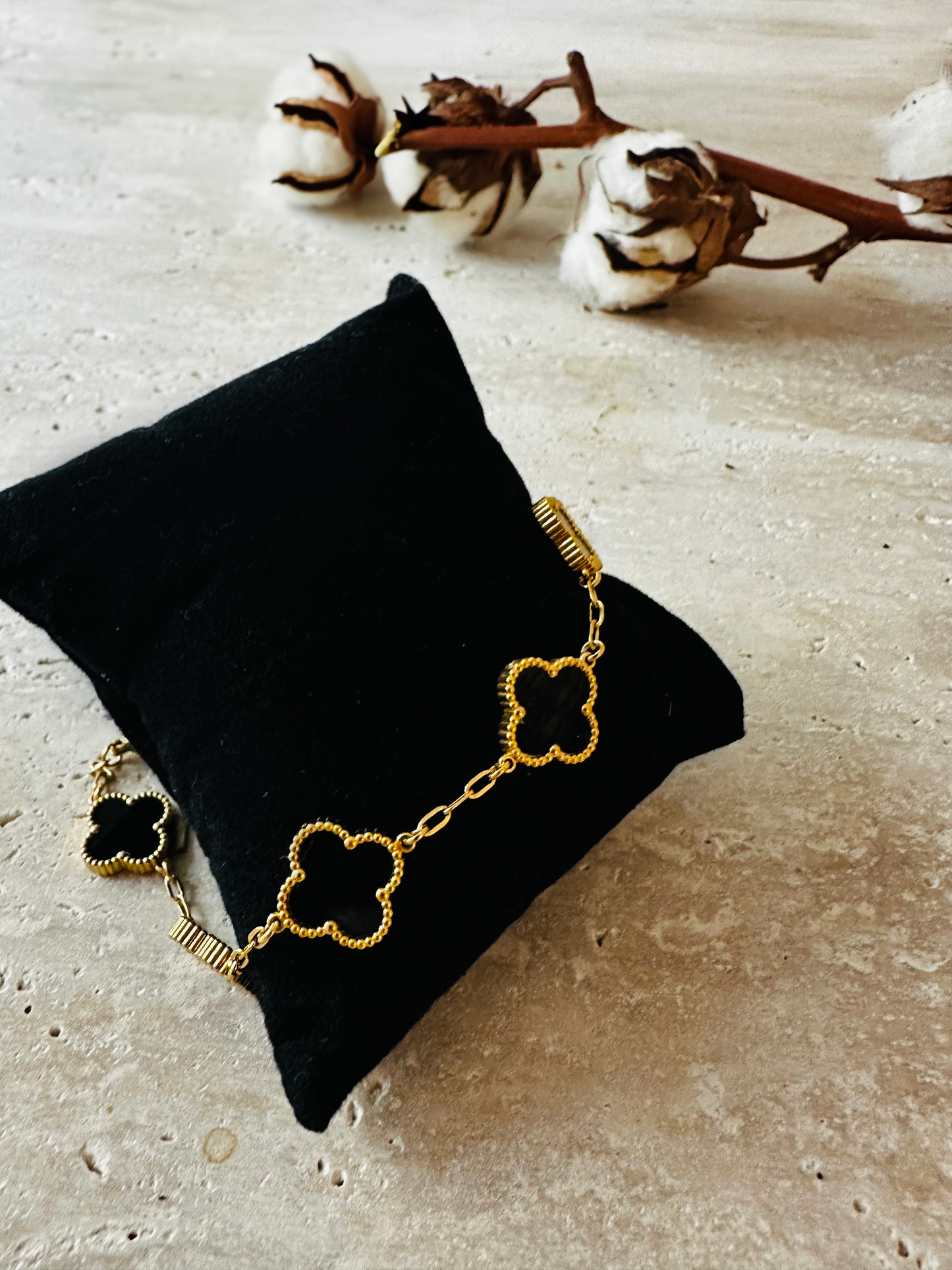 Bracelet Trèfle Noir