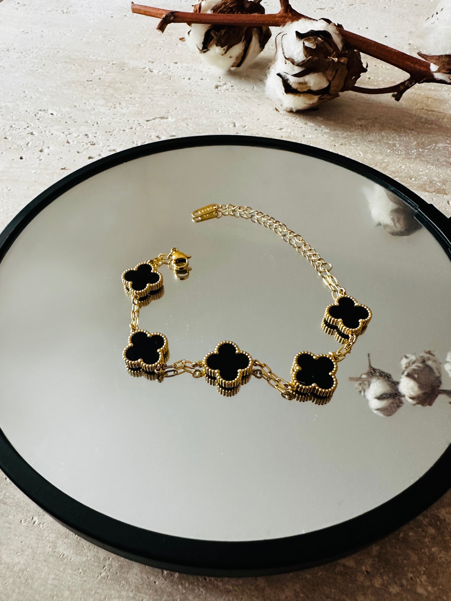 Bracelet Trèfle Noir