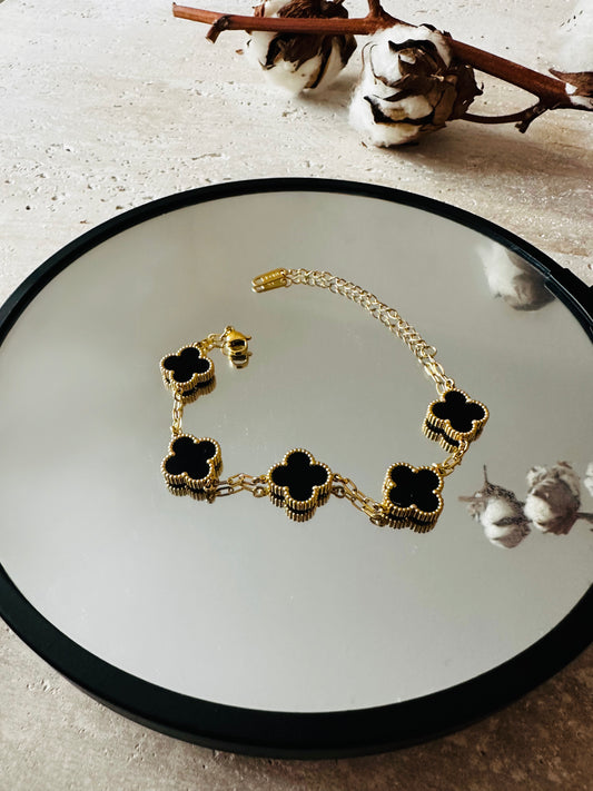 Bracelet Trèfle Noir