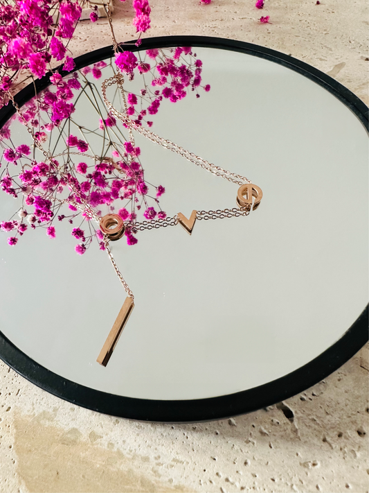 Collier "Love Letter" – Acier inoxydable plaqué or rose