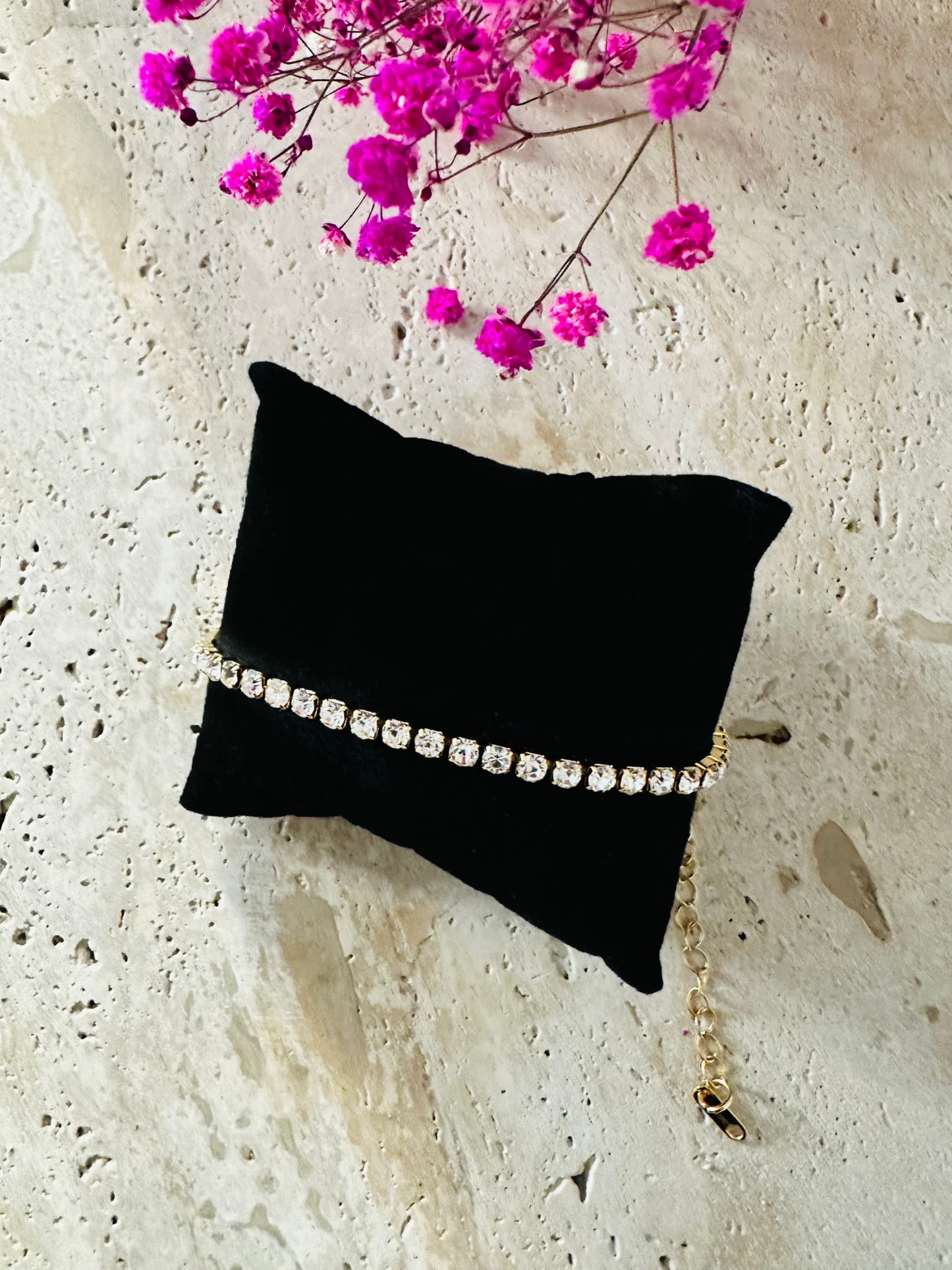 Bracelet Chaîne Tennis en Acier Inoxydable avec Zircon - Finition Or ou Argent