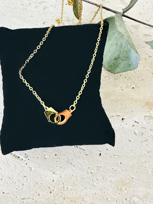 Collier Pendentif Menottes Plaqué Or